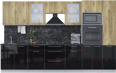 Кухонный гарнитур Интерлиния Мила Пластик 3.4 - фото