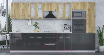 Кухонный гарнитур Интерлиния Мила Пластик 3.6