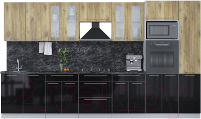 Кухонный гарнитур Интерлиния Мила Пластик 3.6 - фото