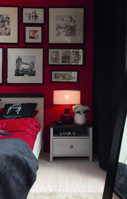 Прикроватная тумба Black Red White Порто KOM1S/50