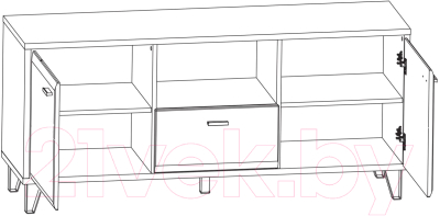 Тумба Black Red White Grace RTV2D1S