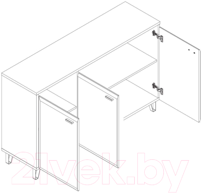 Тумба Black Red White Grace KOM3D