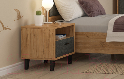 Прикроватная тумба Black Red White Grace KOM1S