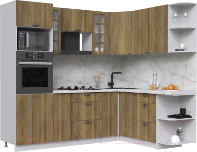 Кухонный гарнитур Интерлиния Берес 1.68x2.4 ВТ правая - фото