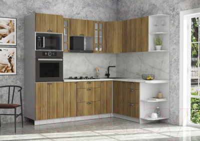 Кухонный гарнитур Интерлиния Берес 1.68x2.4 ВТ правая