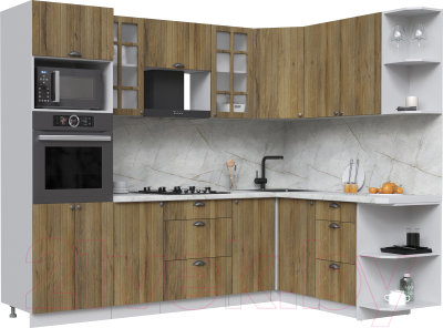 Кухонный гарнитур Интерлиния Берес 1.68x2.6 ВТ правая - фото