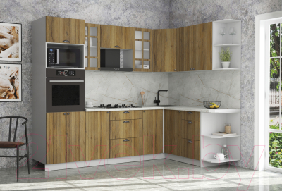 Кухонный гарнитур Интерлиния Берес 1.68x2.6 ВТ правая