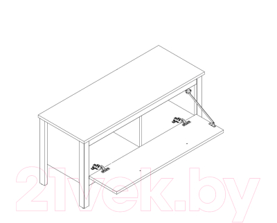 Тумба в прихожую Black Red White Ewa KOM1K/90