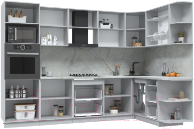Кухонный гарнитур Интерлиния Берес 1.68x3.0 ВТ правая