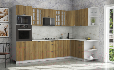 Кухонный гарнитур Интерлиния Берес 1.68x3.0 ВТ правая