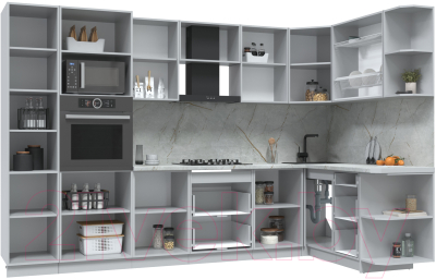 Кухонный гарнитур Интерлиния Берес 1.68x3.2 ВТ правая