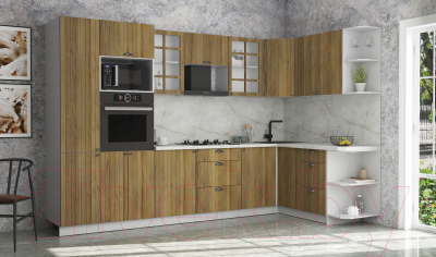 Кухонный гарнитур Интерлиния Берес 1.68x3.2 ВТ правая