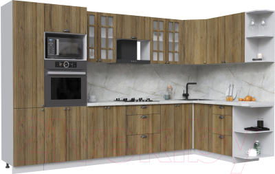 Кухонный гарнитур Интерлиния Берес 1.68x3.4 ВТ правая - фото