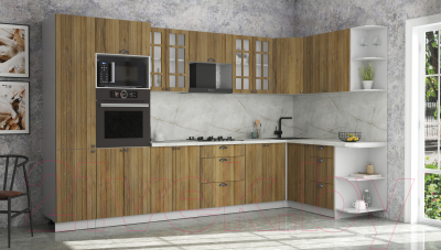 Кухонный гарнитур Интерлиния Берес 1.68x3.4 ВТ правая