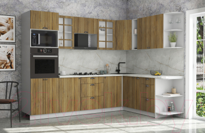 Кухонный гарнитур Интерлиния Берес 1.88x2.8 ВТ правая