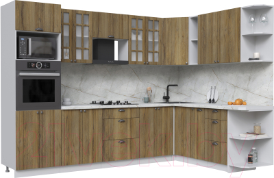 Кухонный гарнитур Интерлиния Берес 1.88x3.0 ВТ правая - фото