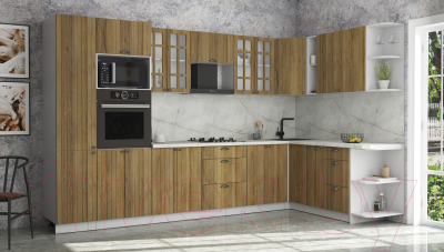 Кухонный гарнитур Интерлиния Берес 1.88x3.4 ВТ правая