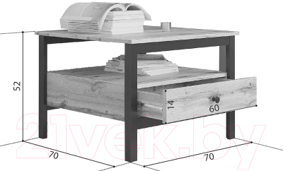 Журнальный столик Black Red White Loft LAW