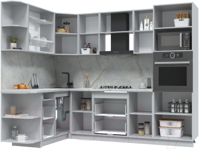 Кухонный гарнитур Интерлиния Берес 1.68x2.6 ВТ левая