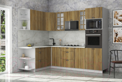 Кухонный гарнитур Интерлиния Берес 1.68x2.6 ВТ левая