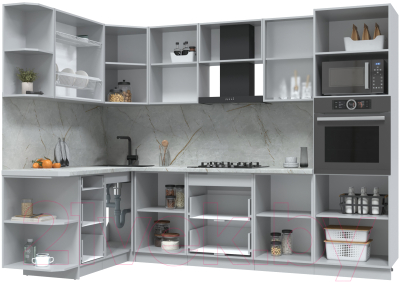 Кухонный гарнитур Интерлиния Берес 1.68x2.8 ВТ левая