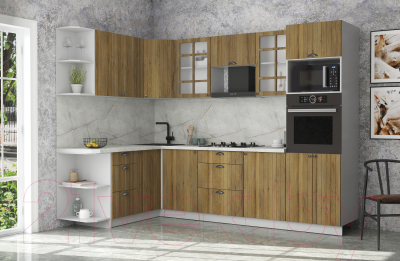 Кухонный гарнитур Интерлиния Берес 1.68x2.8 ВТ левая