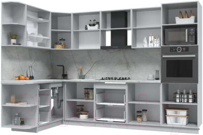 Кухонный гарнитур Интерлиния Берес 1.68x3.0 ВТ левая