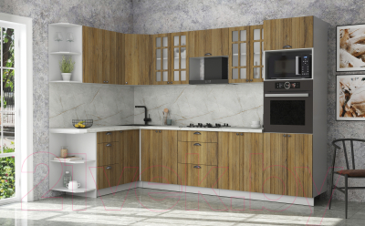 Кухонный гарнитур Интерлиния Берес 1.68x3.0 ВТ левая