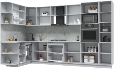 Кухонный гарнитур Интерлиния Берес 1.68x3.4 ВТ левая