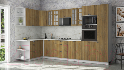 Кухонный гарнитур Интерлиния Берес 1.68x3.4 ВТ левая