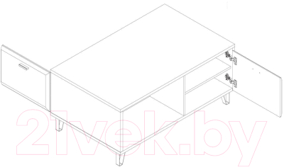 Журнальный столик Black Red White Grace LAW2D