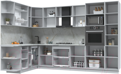 Кухонный гарнитур Интерлиния Берес 1.88x3.2 ВТ левая