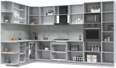 Кухонный гарнитур Интерлиния Берес 1.88x3.4 ВТ левая