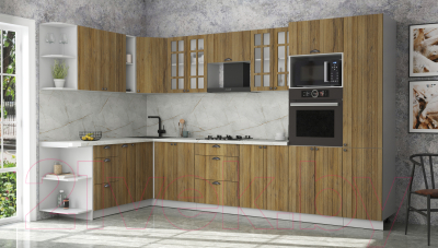 Кухонный гарнитур Интерлиния Берес 1.88x3.4 ВТ левая