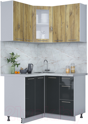 Кухонный гарнитур Интерлиния Мила Пластик 1.2x1.2 - фото