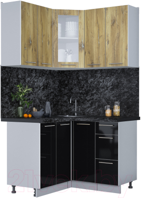 Кухонный гарнитур Интерлиния Мила Пластик 1.2x1.2 - фото