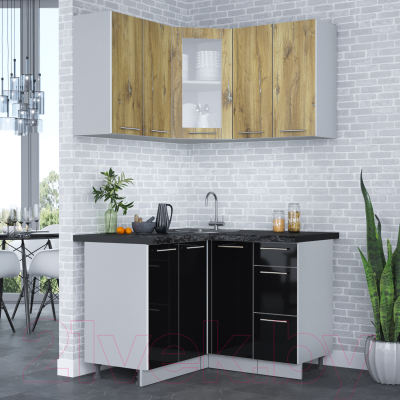 Кухонный гарнитур Интерлиния Мила Пластик 1.2x1.2