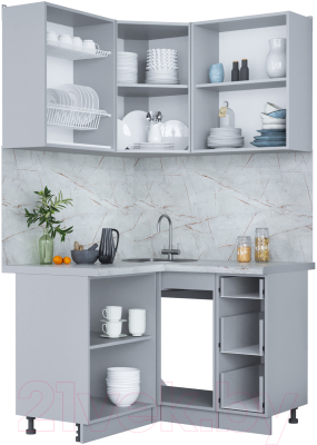 Кухонный гарнитур Интерлиния Мила Пластик 1.2x1.2