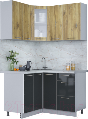 Кухонный гарнитур Интерлиния Мила Пластик 1.2x1.3 - фото
