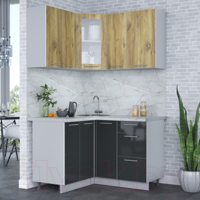 Кухонный гарнитур Интерлиния Мила Пластик 1.2x1.3