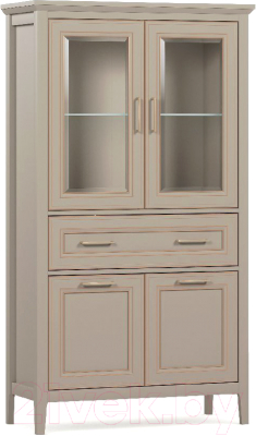 Шкаф с витриной Black Red White Classic REG2W2D1S/170 - фото