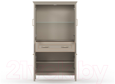 Шкаф с витриной Black Red White Classic REG2W2D1S/170