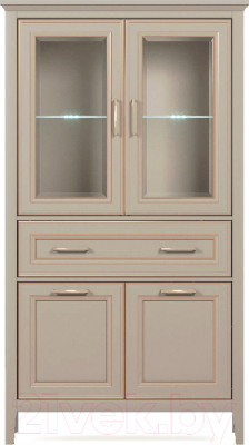 Шкаф с витриной Black Red White Classic REG2W2D1S/170 с подсветкой - фото