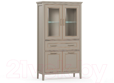 Шкаф с витриной Black Red White Classic REG2W2D1S/170 с подсветкой