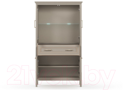 Шкаф с витриной Black Red White Classic REG2W2D1S/170 с подсветкой