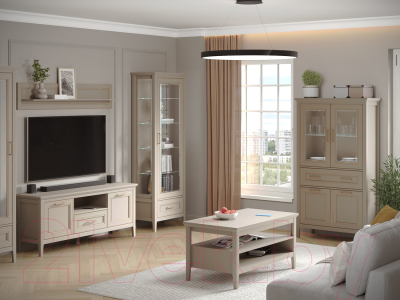 Шкаф с витриной Black Red White Classic REG2W2D1S/170 с подсветкой