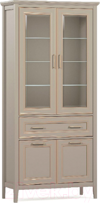 Шкаф с витриной Black Red White Classic REG2W2D1S - фото