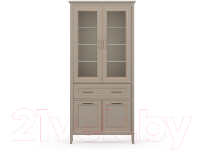 Шкаф с витриной Black Red White Classic REG2W2D1S