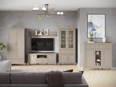 Шкаф с витриной Black Red White Classic REG2W2D1S с подсветкой