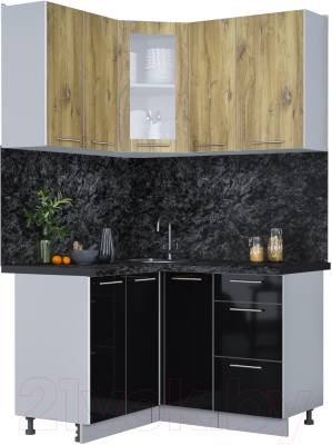 Кухонный гарнитур Интерлиния Мила Пластик 1.2x1.3 - фото